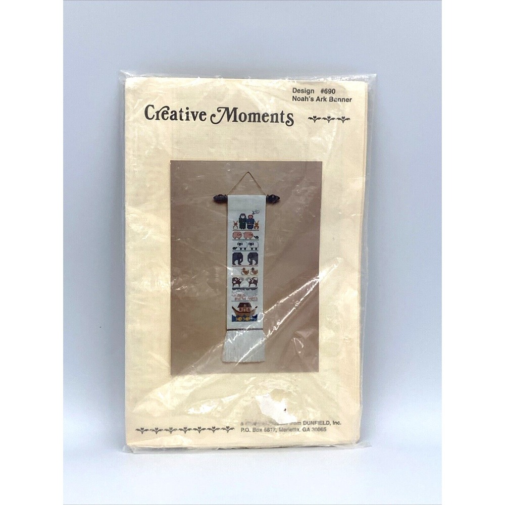 Creative Moments Cross Stitch Kit Noah's Ark Banner #690‎ New Old Stock